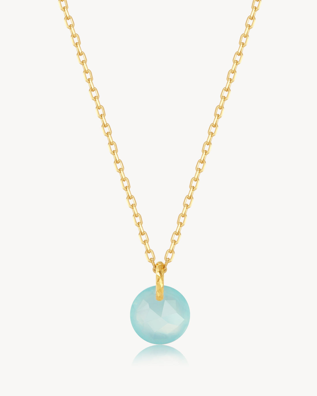Aqua Chalcedony Drop Necklace