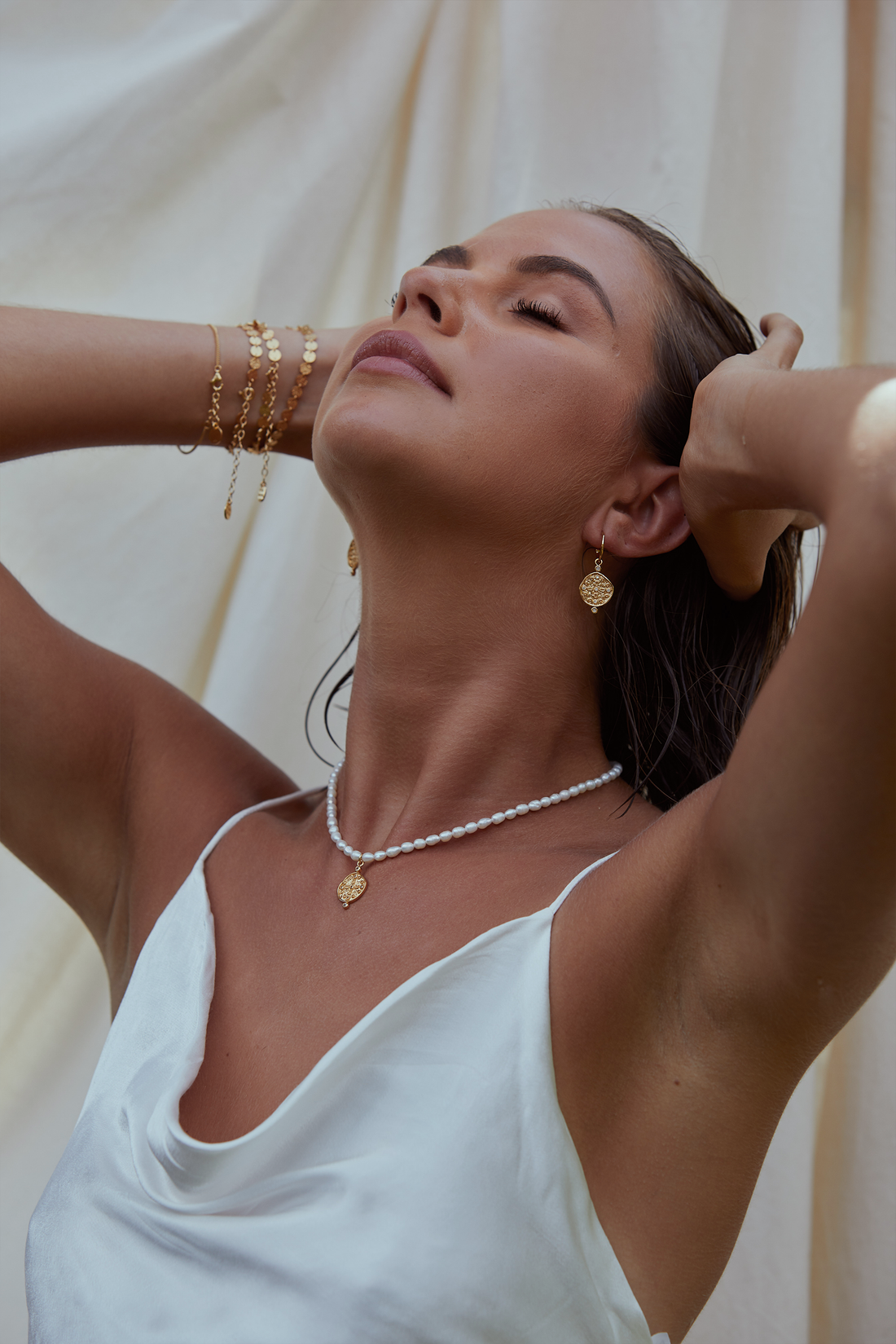 Earth Coin Pearl Necklace