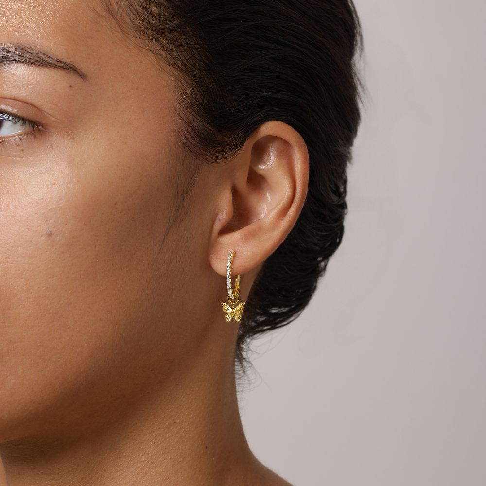 Butterfly Pavé Hoops - Statement