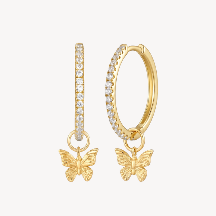 Butterfly Pavé Hoops - Statement