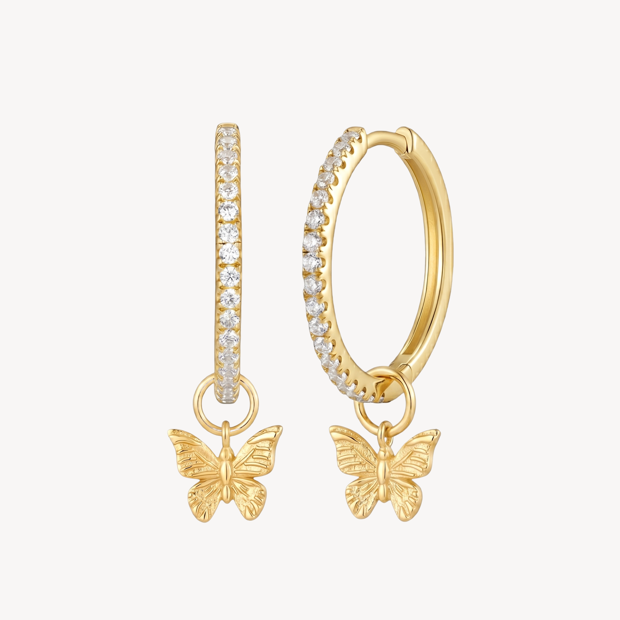 Butterfly Pavé Hoops - Statement