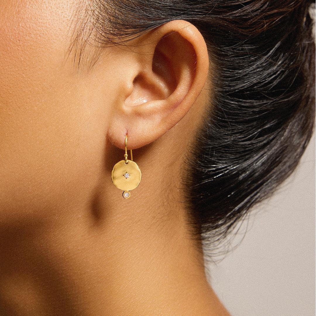 Goddess Earring worn on the ear, Nicole Fendel Jewellery