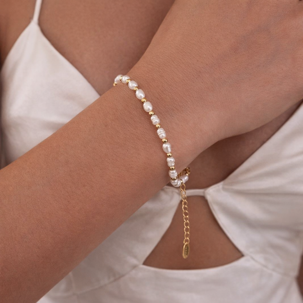Pre Order - Bundle 12- Heart Hoop, Freshwater Pearl Bracelet, Hammered Gold Cuff
