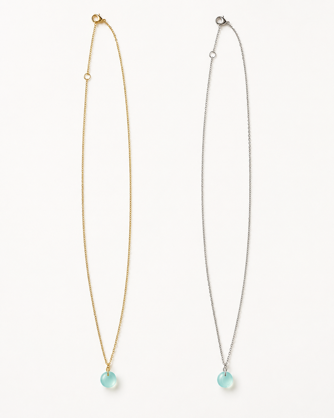 Aqua Chalcedony Drop Necklace