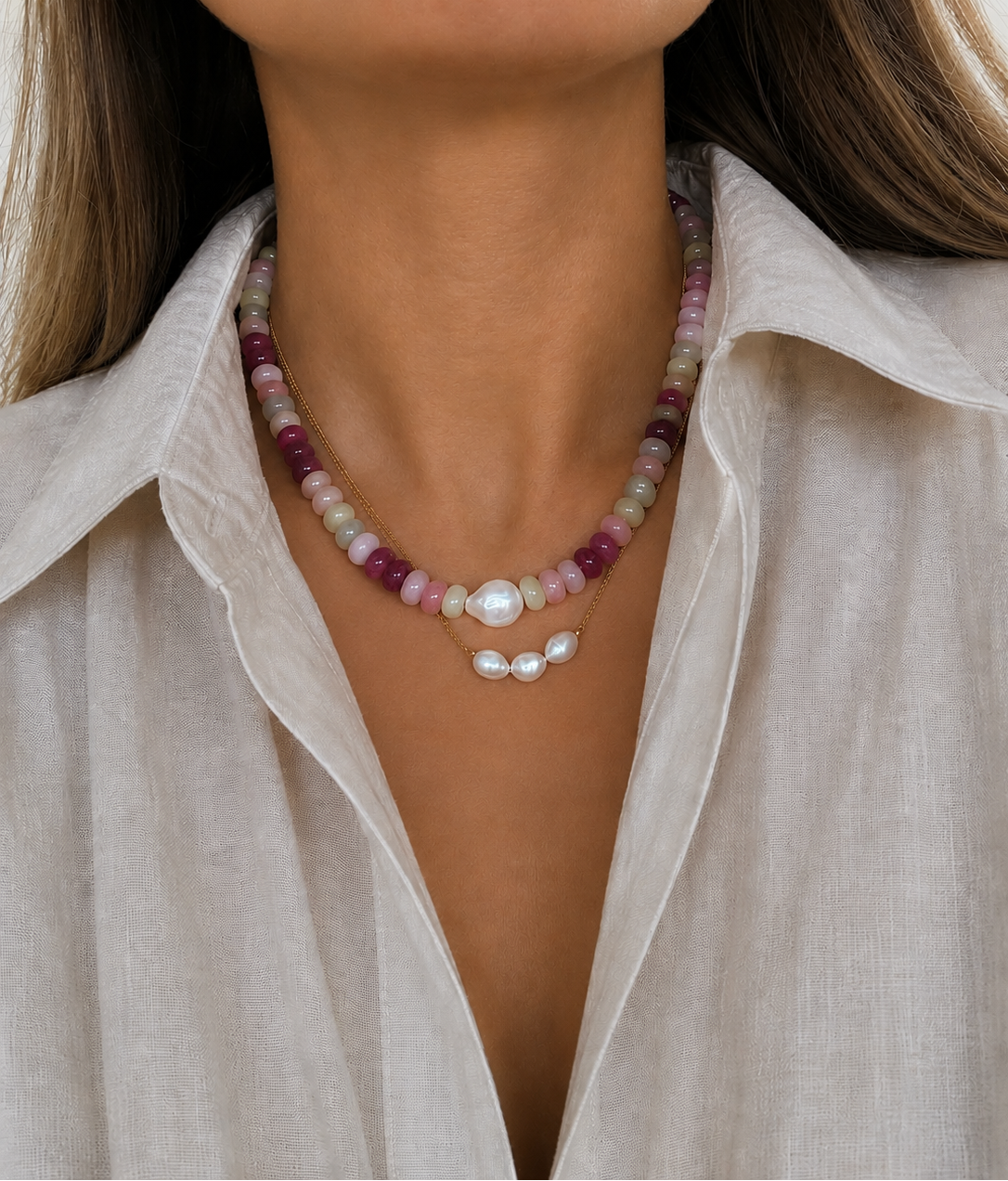 Spring Baroque Pearl Necklace