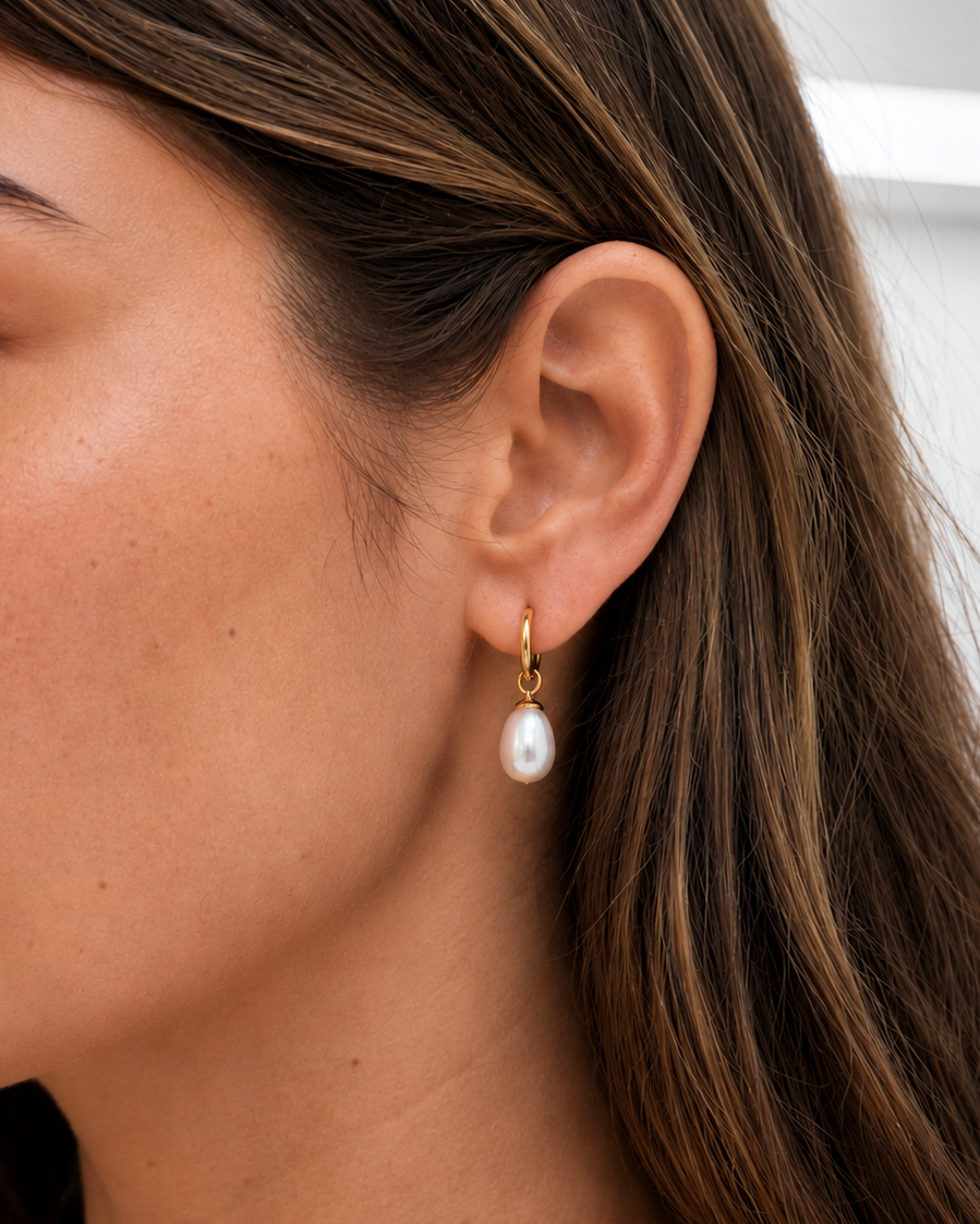 Freshwater Pearl Hoops