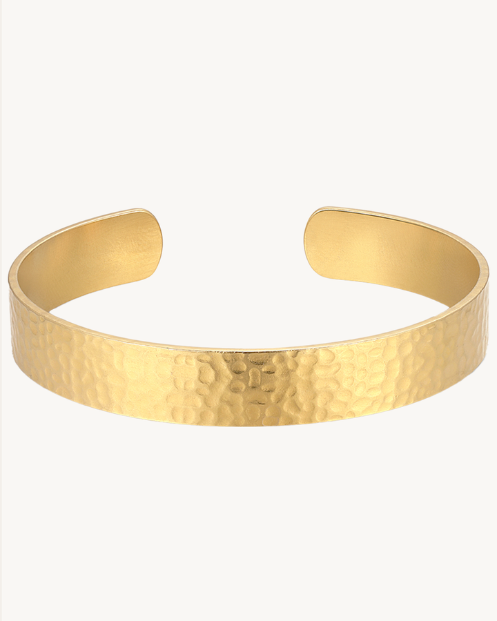Hammered Gold Cuff - Size : fits all