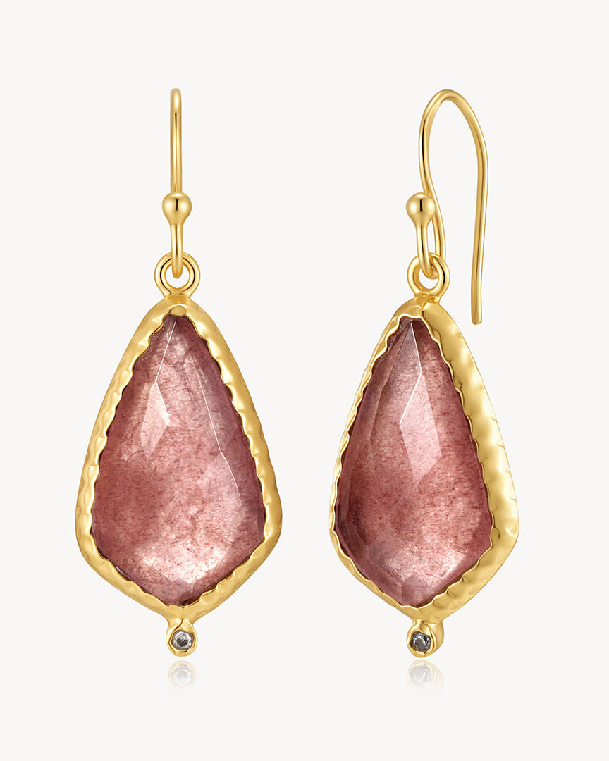 Amara Strawberry Quartz Earrings