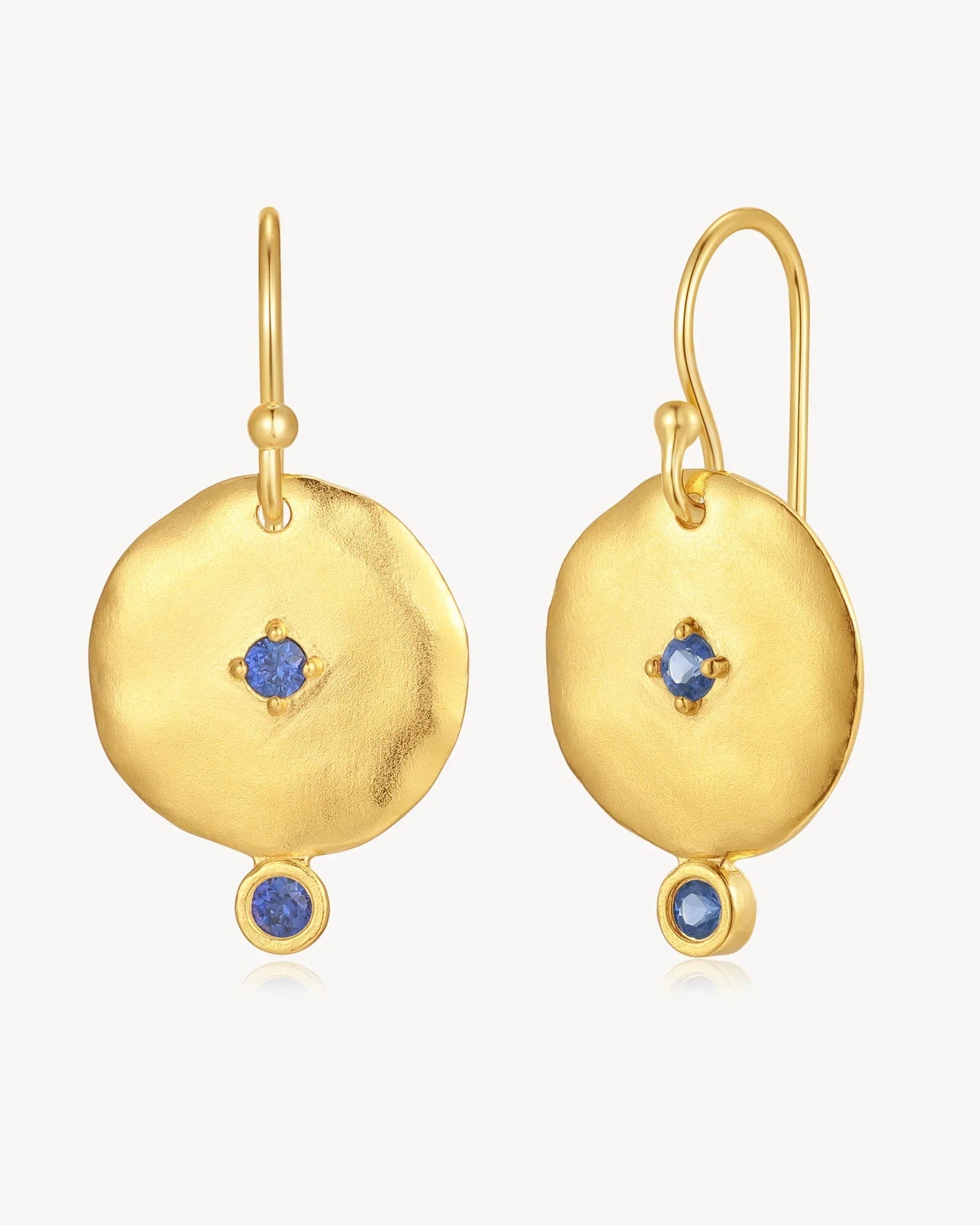 Goddess Blue Sapphire Earring worn on the ear