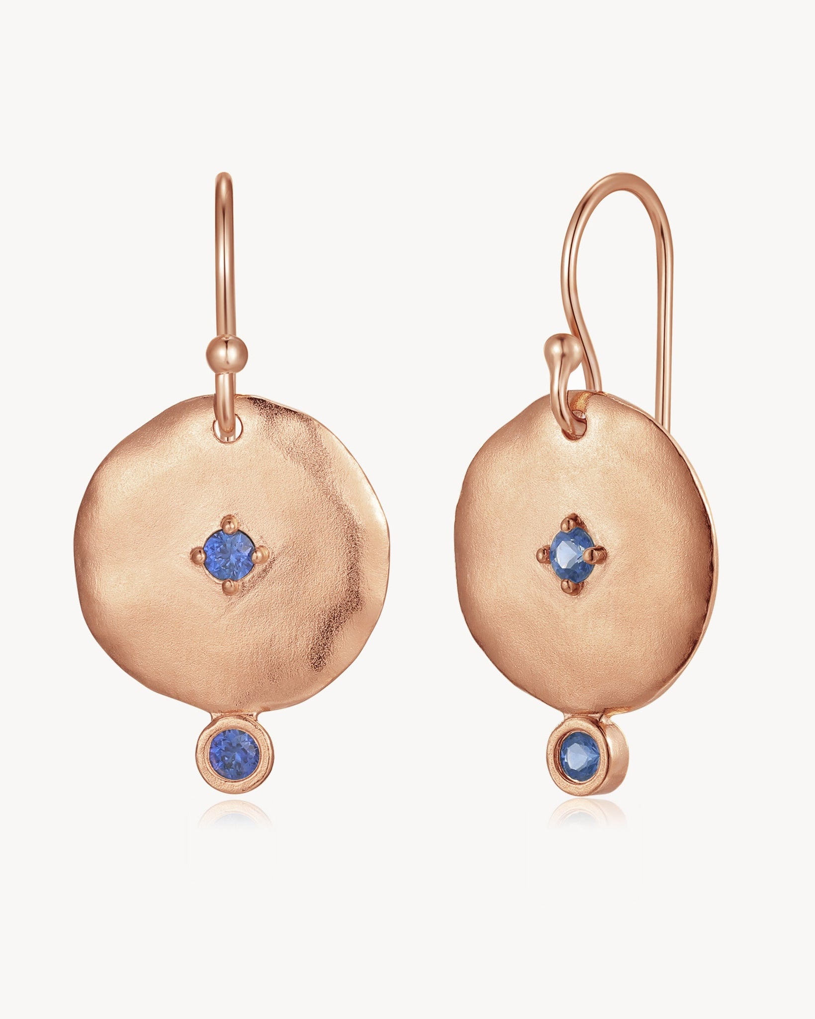 Limited Edition Rose Gold Blue Sapphire Earring