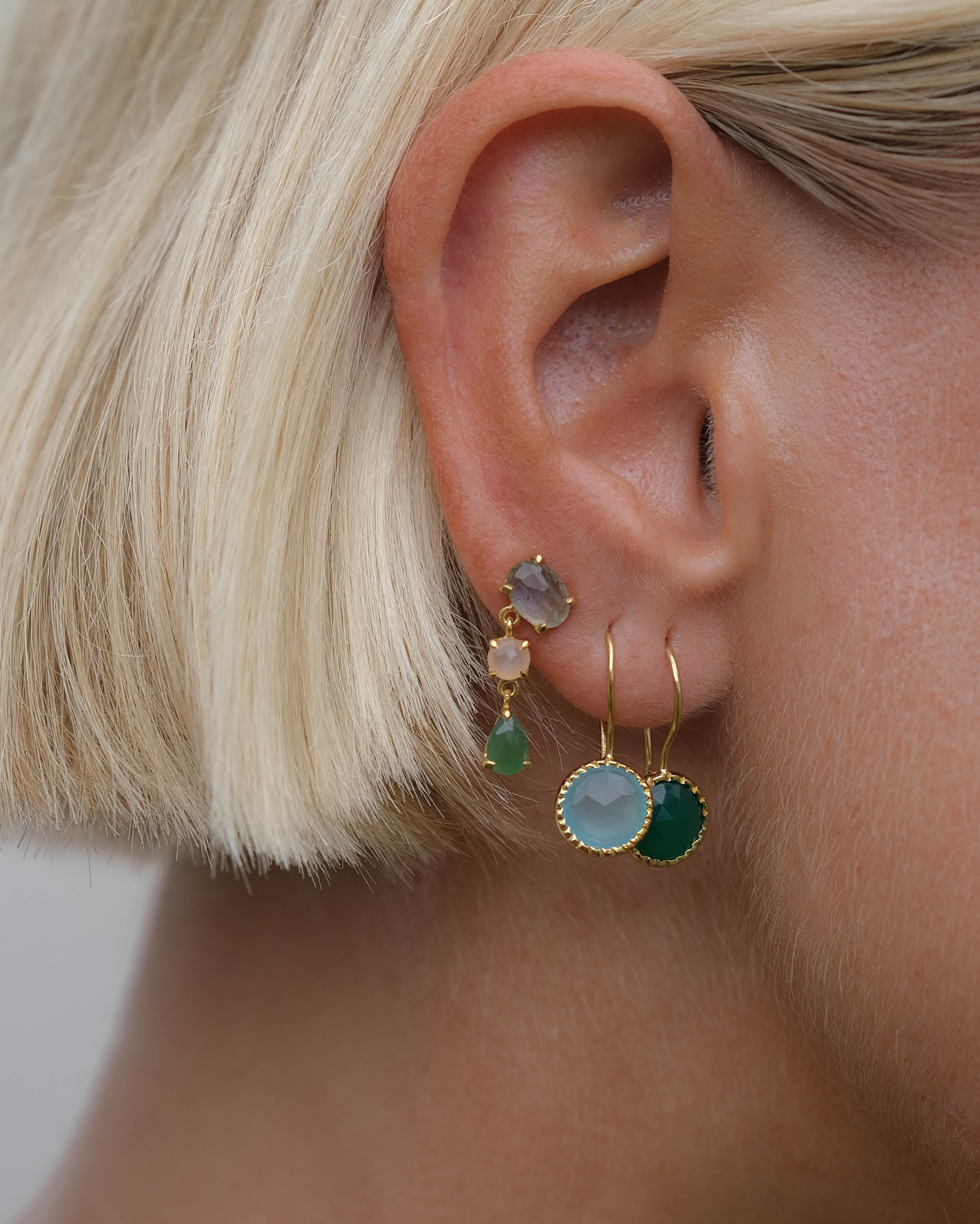 Rainbow Moonstone Sun Earrings