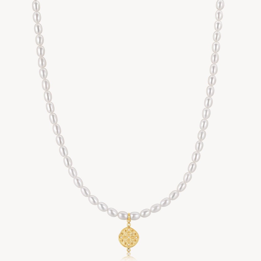 Earth Coin Pearl Necklace