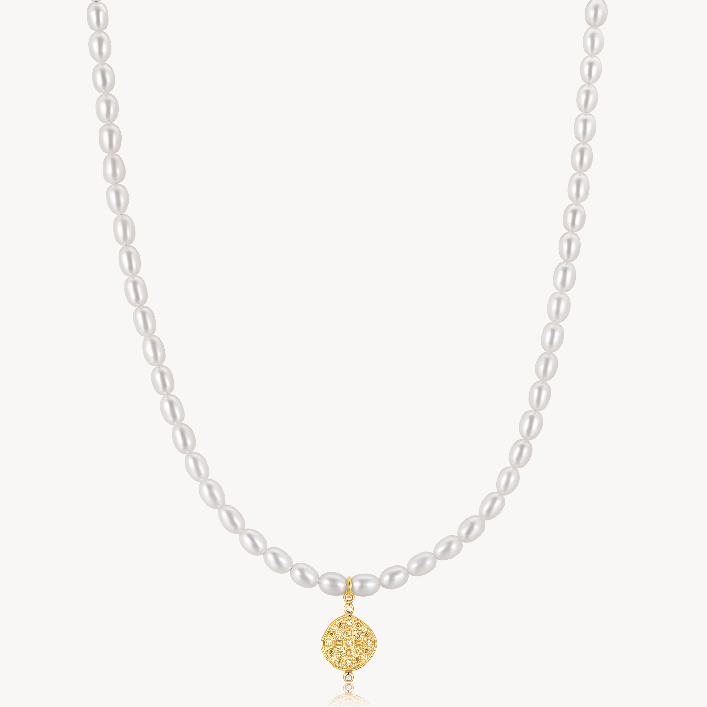 Earth Coin Pearl Necklace