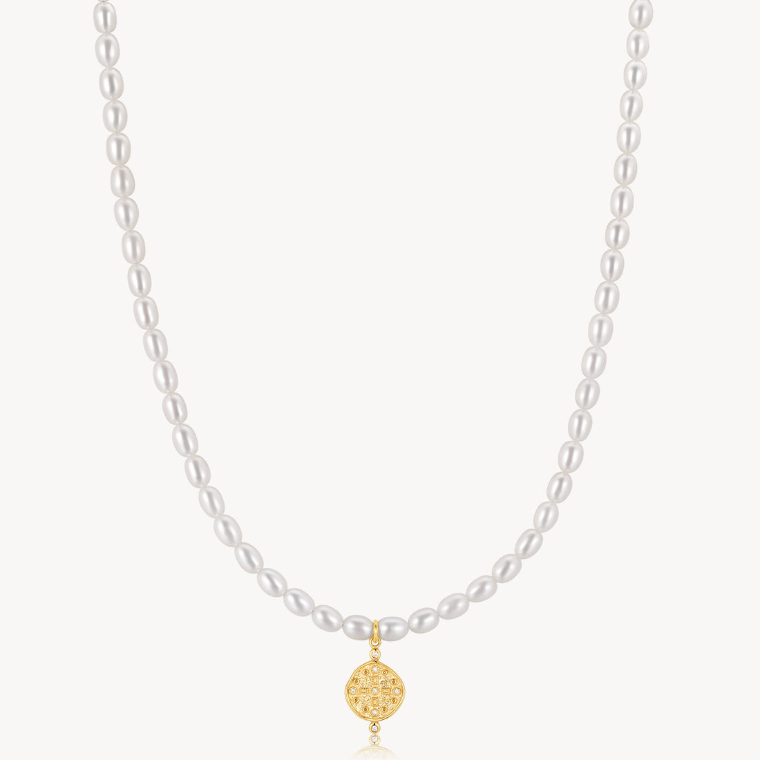 Earth Coin Pearl Necklace