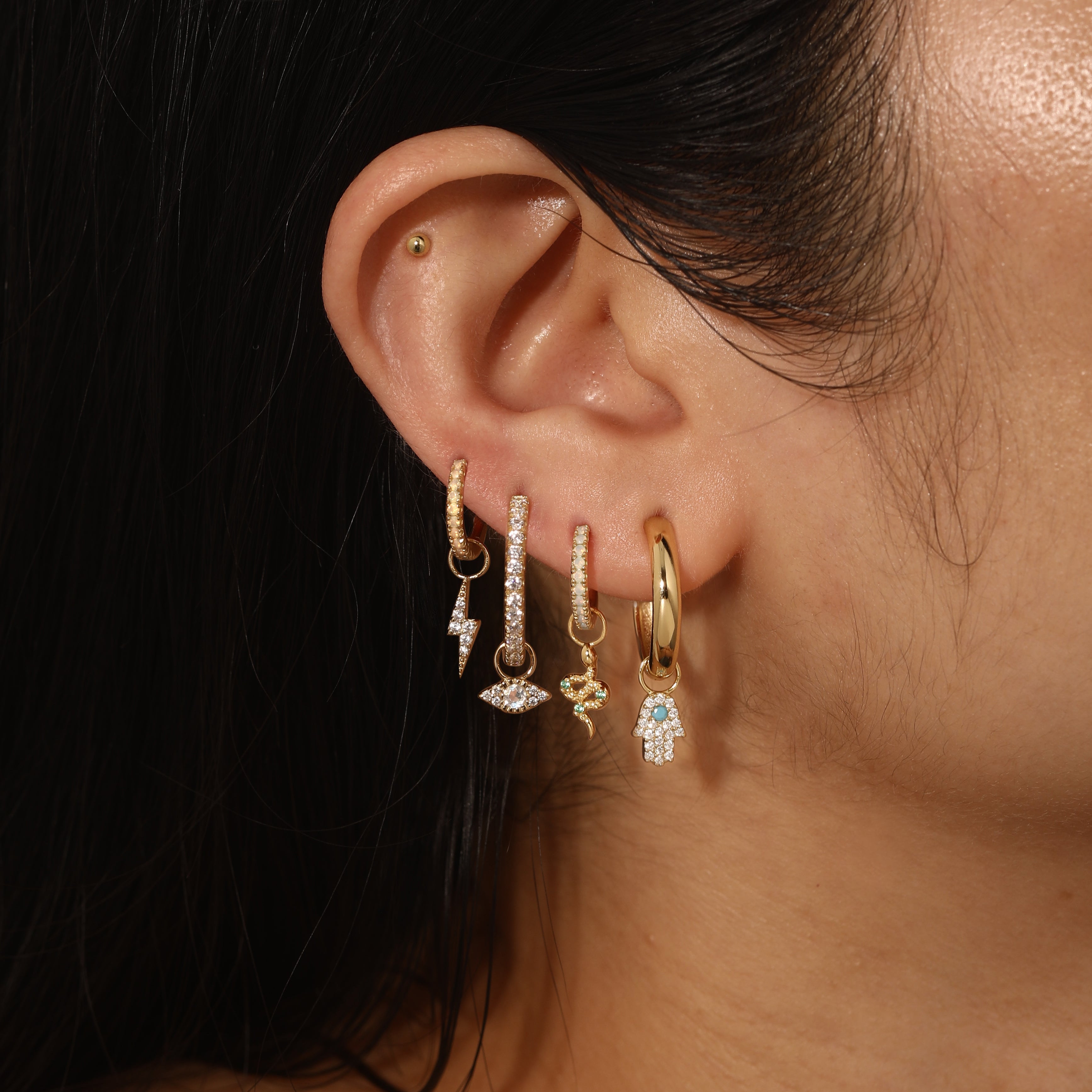 Evil Eye Pavé Hoops