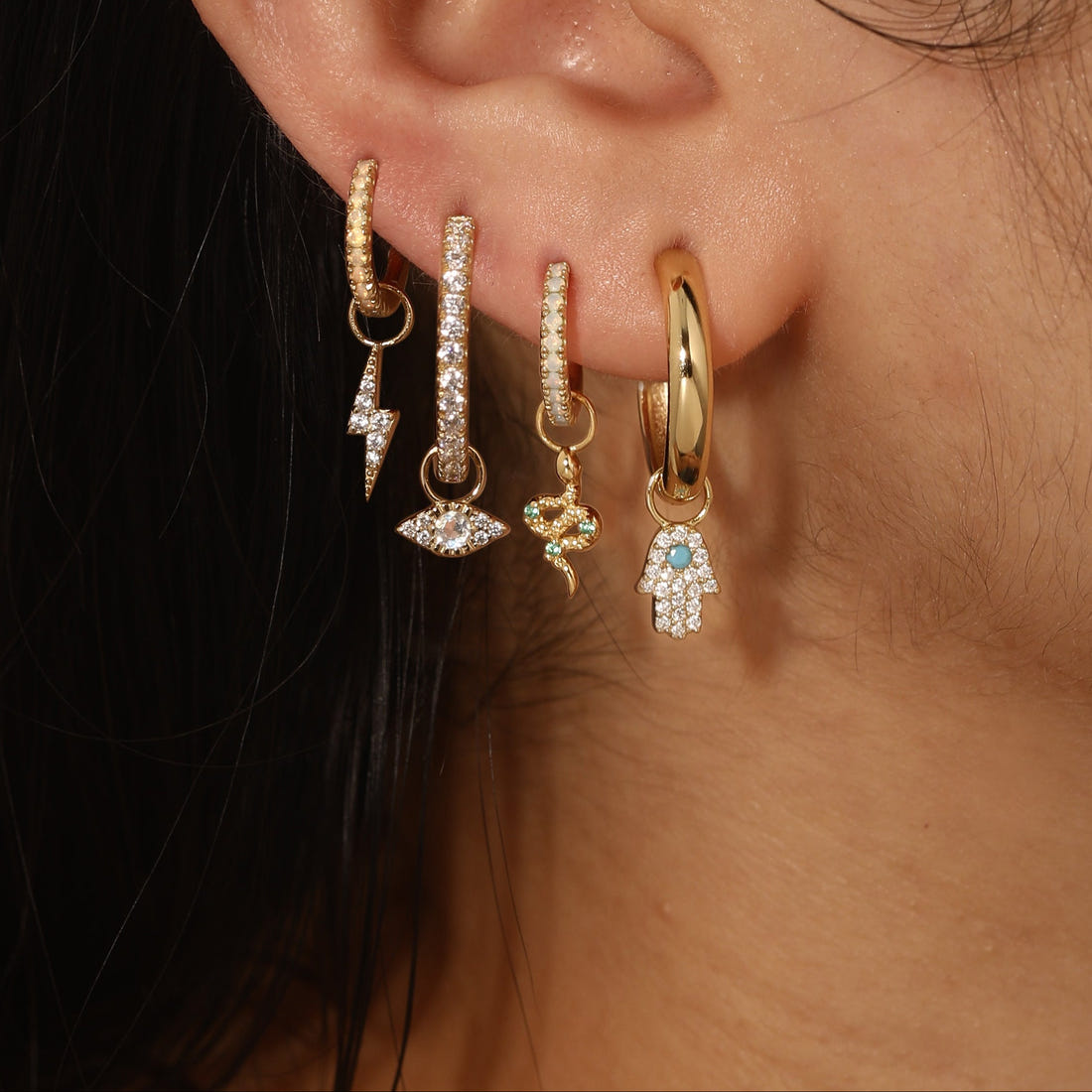 Evil Eye Pavé Hoops - Statement