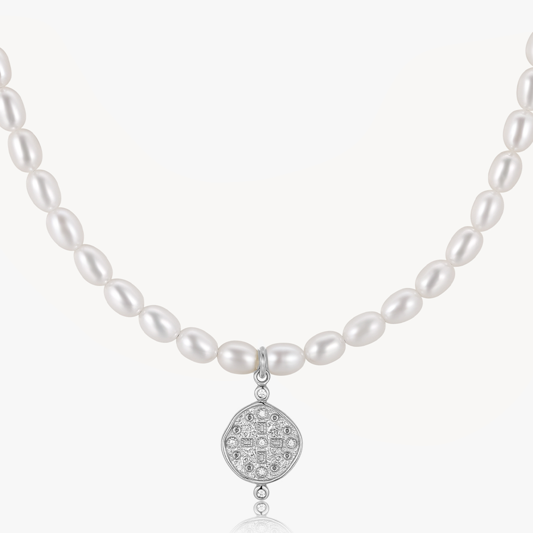 Earth Coin Pearl Necklace