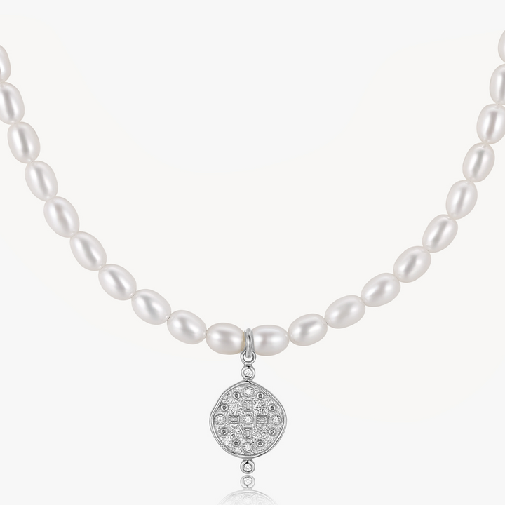 Earth Coin Pearl Necklace