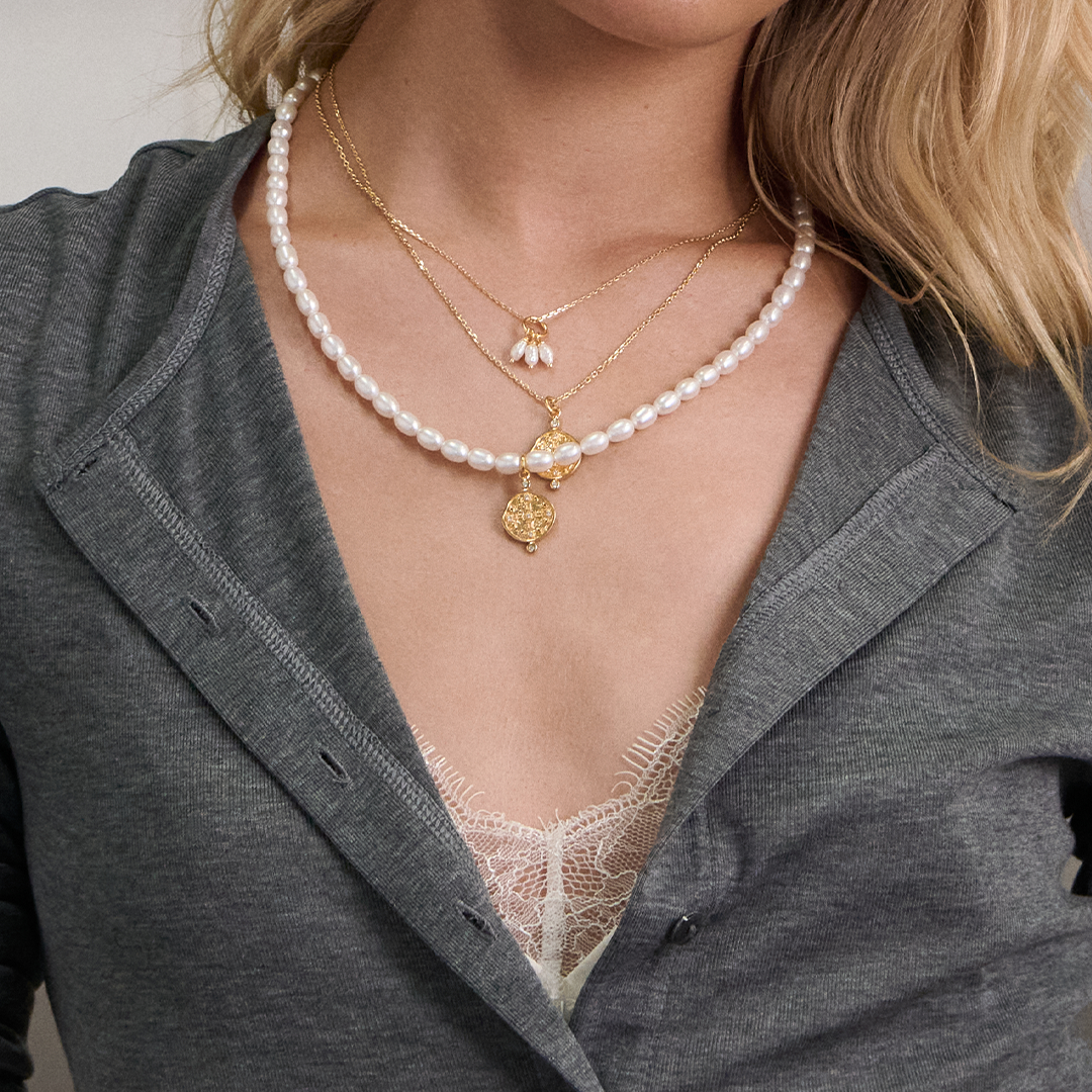 Pearl Cluster Necklace