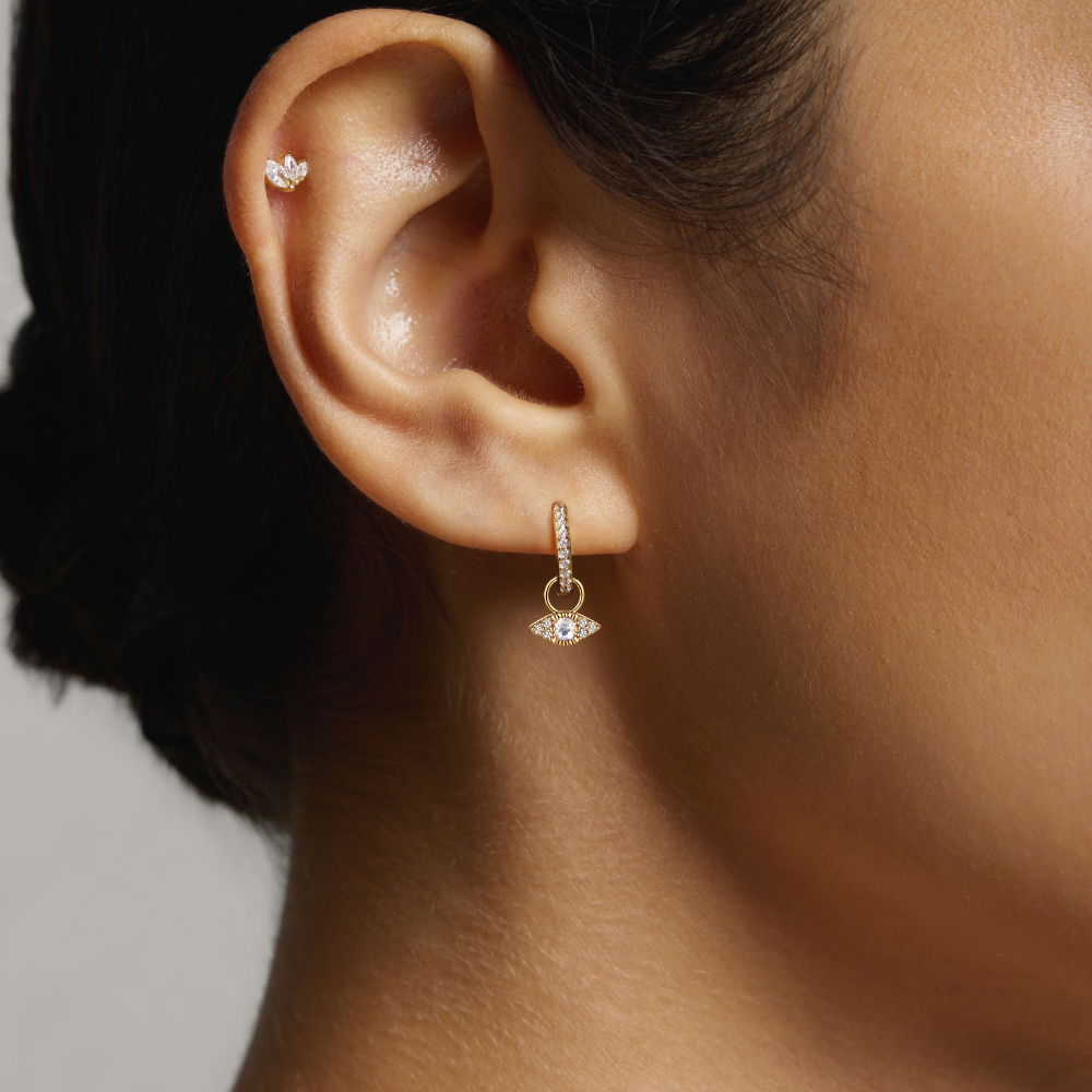 Evil Eye Pavé Hoops