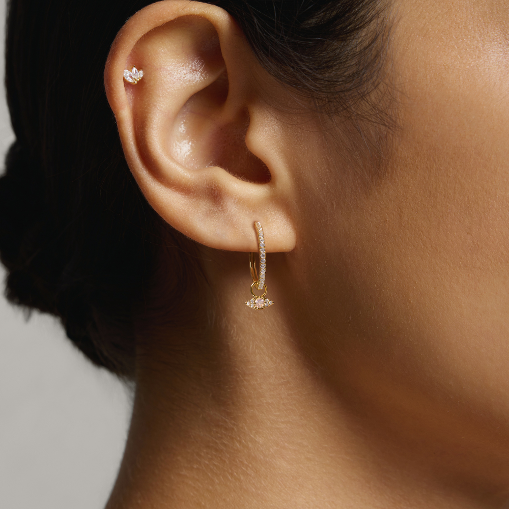 Evil Eye Pavé Hoops - Statement
