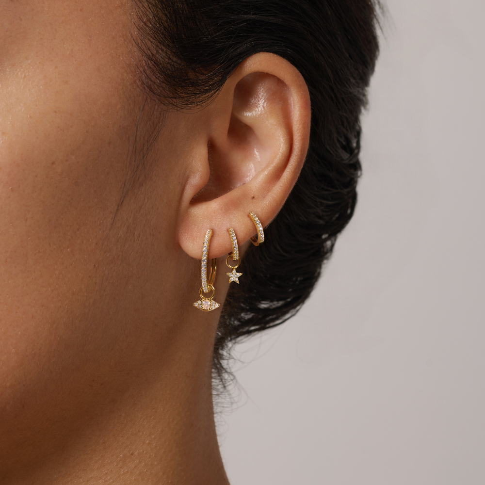 Evil Eye Pavé Hoops - Statement