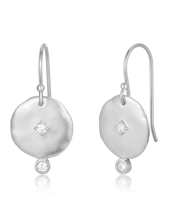 Gold Goddess Earring worn on the ear, Nicole Fendel Jewellery