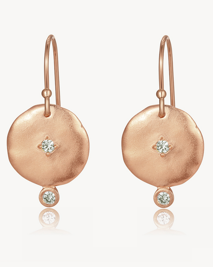 Exclusive Rose Gold Goddess Earring - light blue