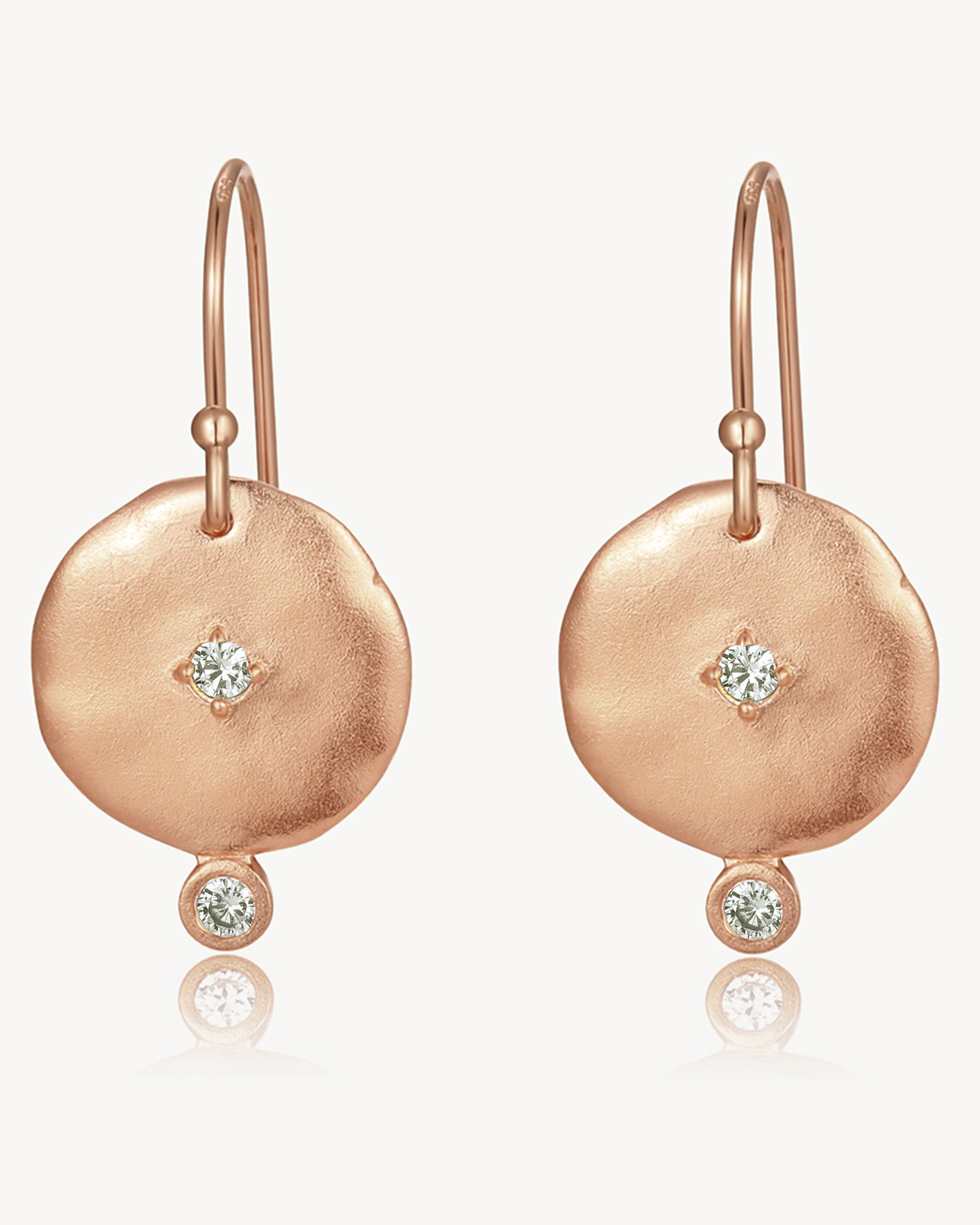 Exclusive Rose Gold Goddess Earring - light blue