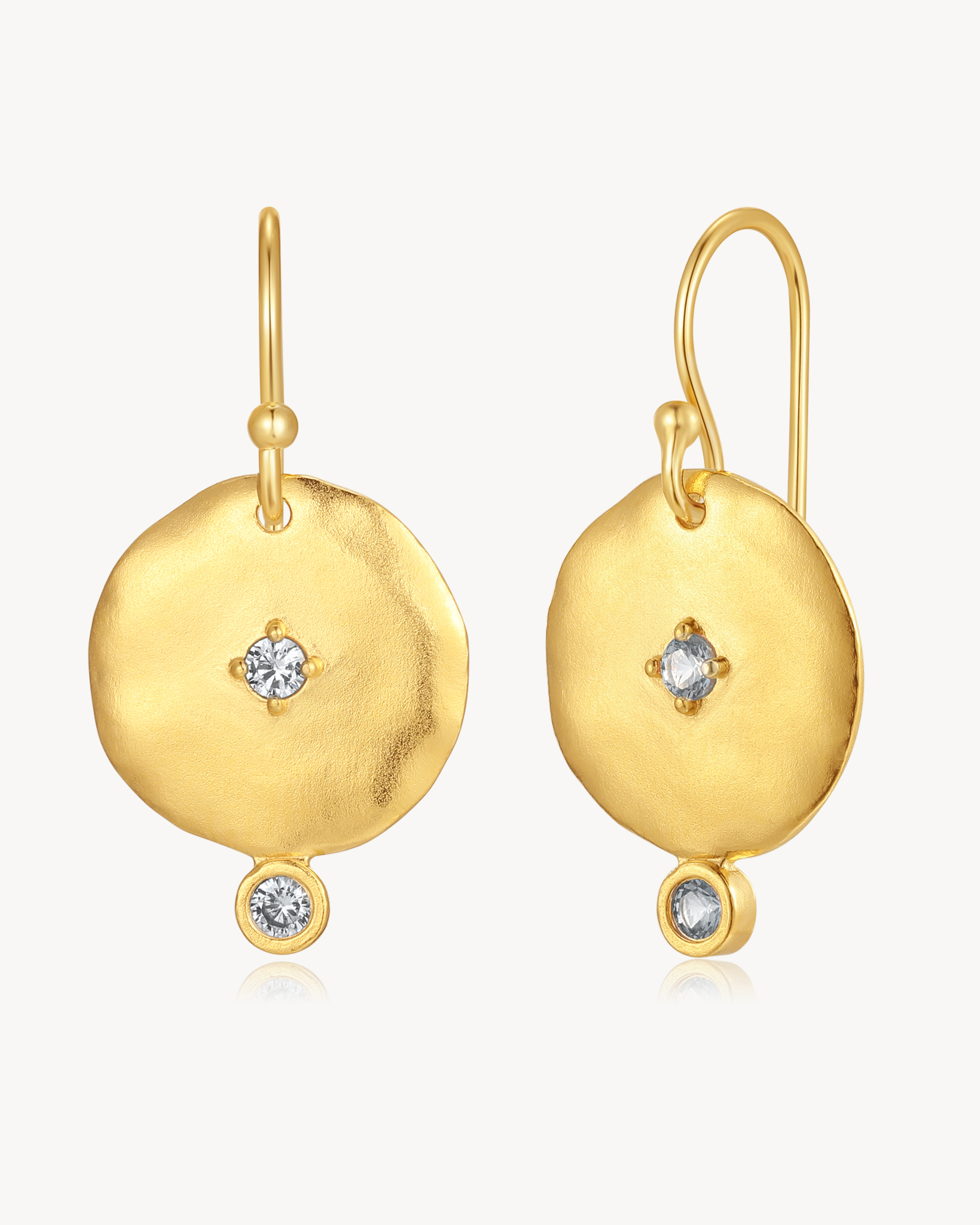 Gold Goddess Earring - light blue