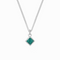 Silver Diamond Malachite Necklace