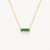 Baguette Necklace Green Onyx