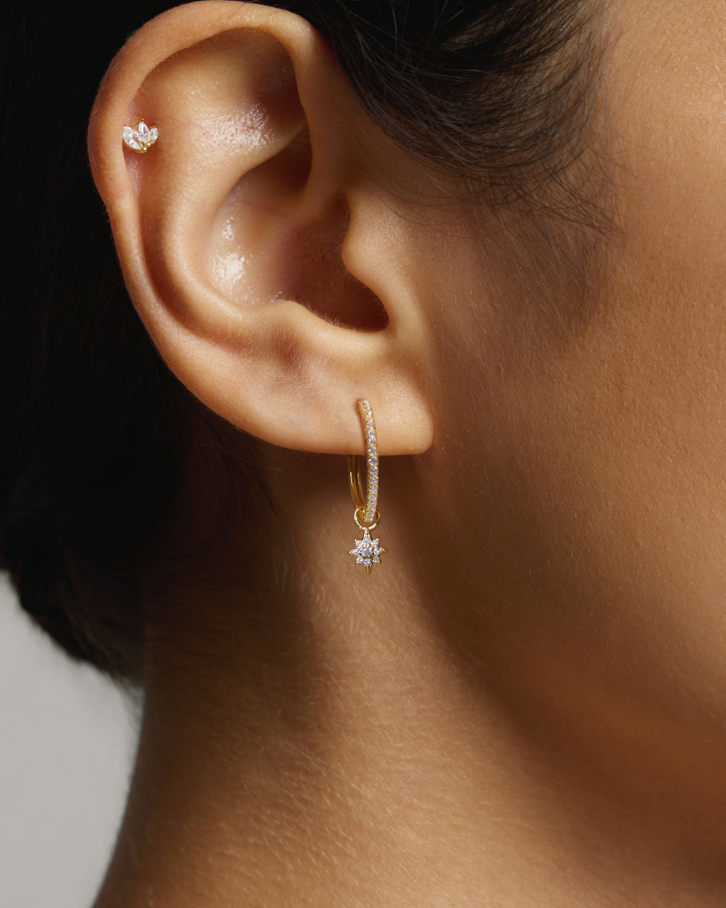 Guiding Star Pavé Hoops - Statement