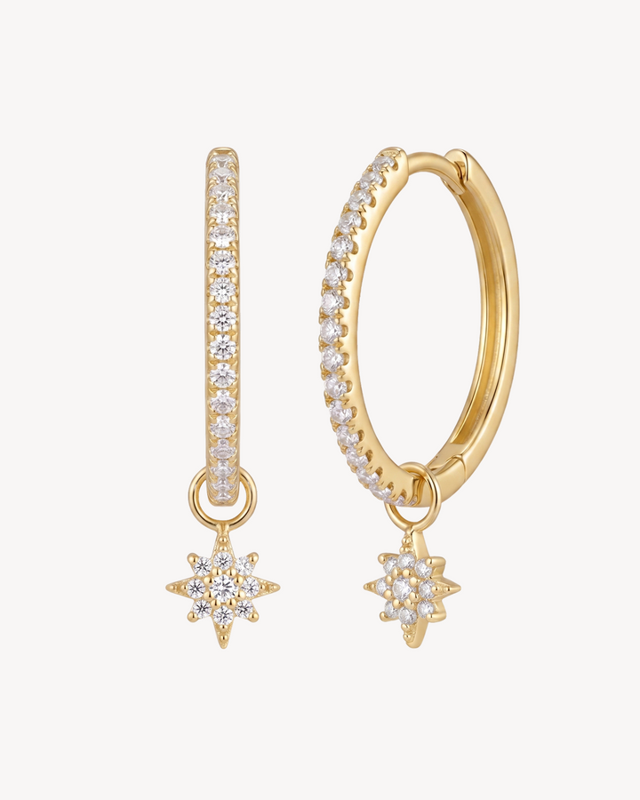 Guiding Star Pavé Hoops - Statement