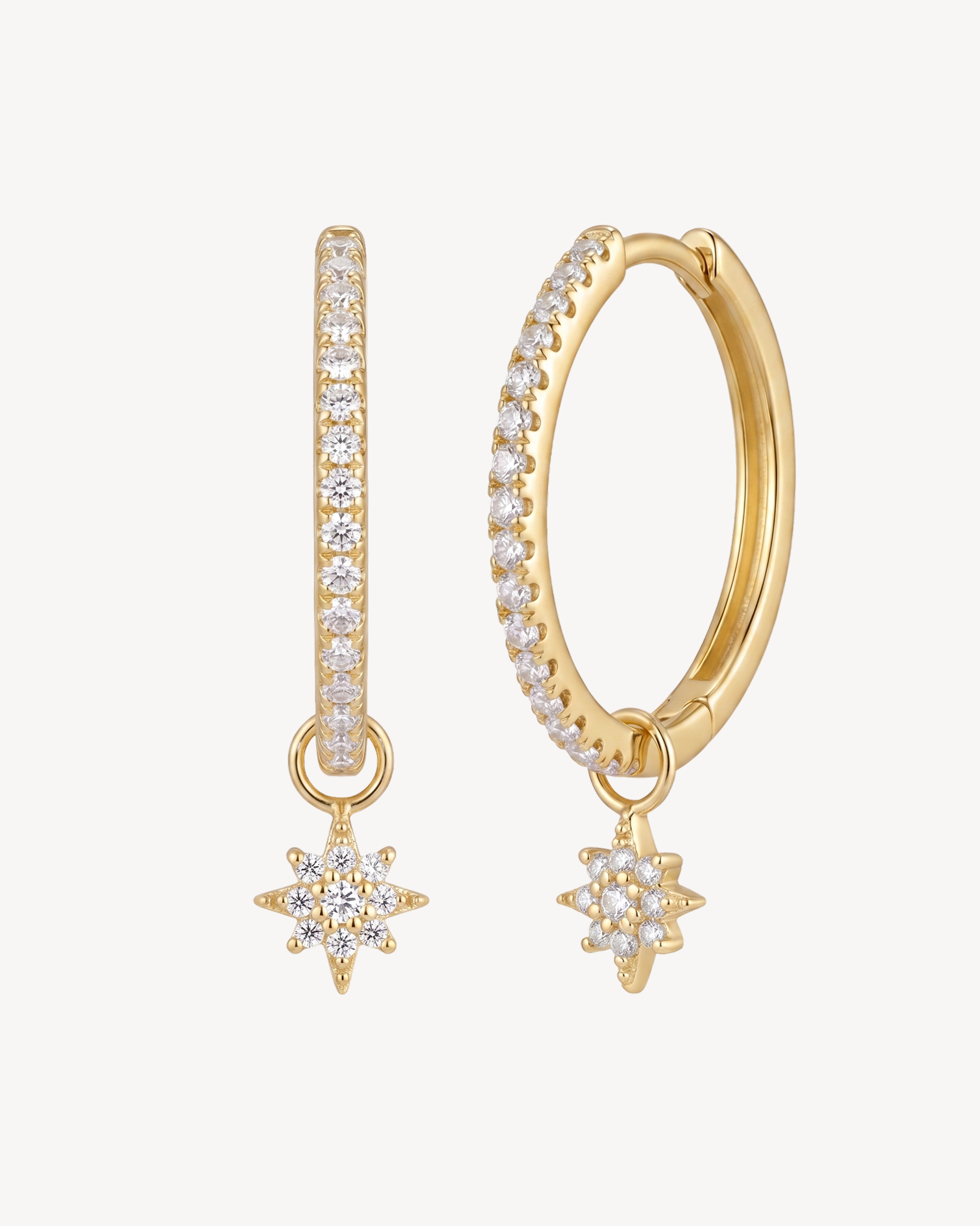 Guiding Star Pavé Hoops - Statement