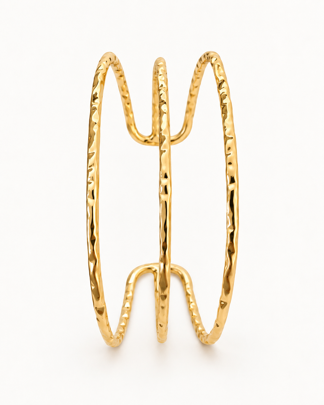 Triple Hammered Cuff Bracelet