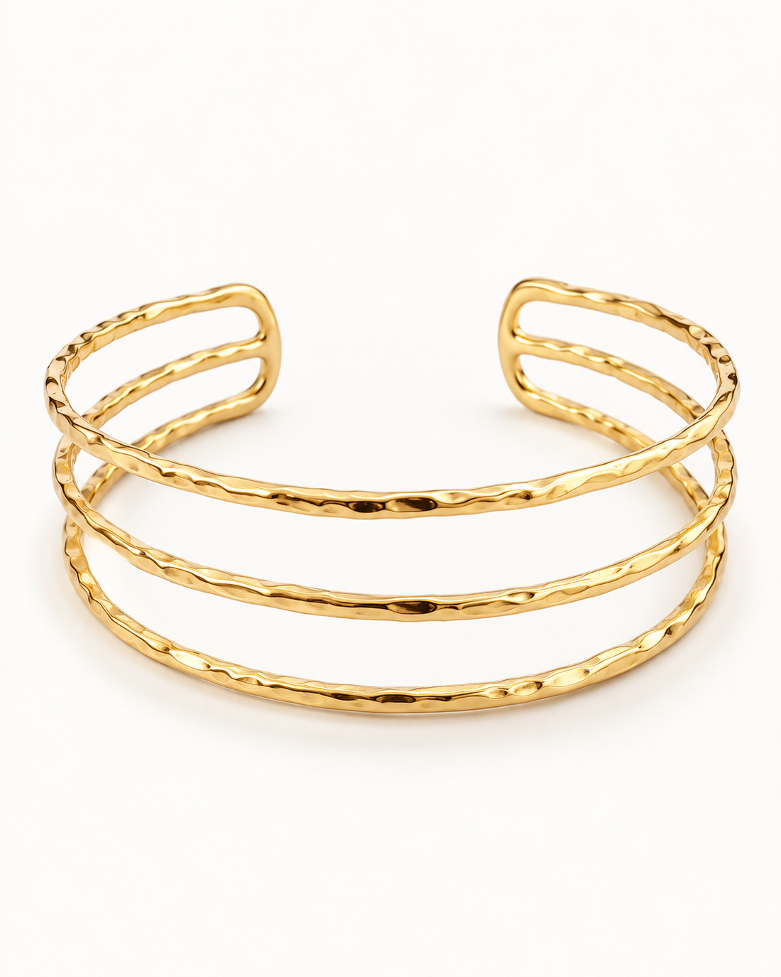 Triple Hammered Cuff Bracelet