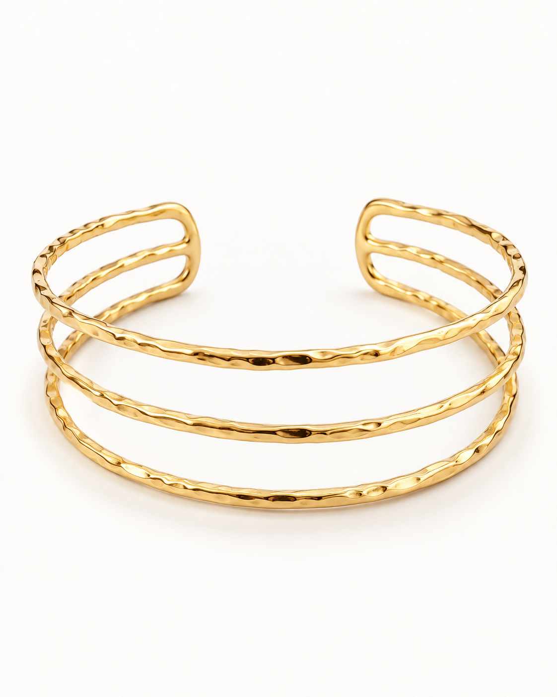 Triple Hammered Cuff Bracelet
