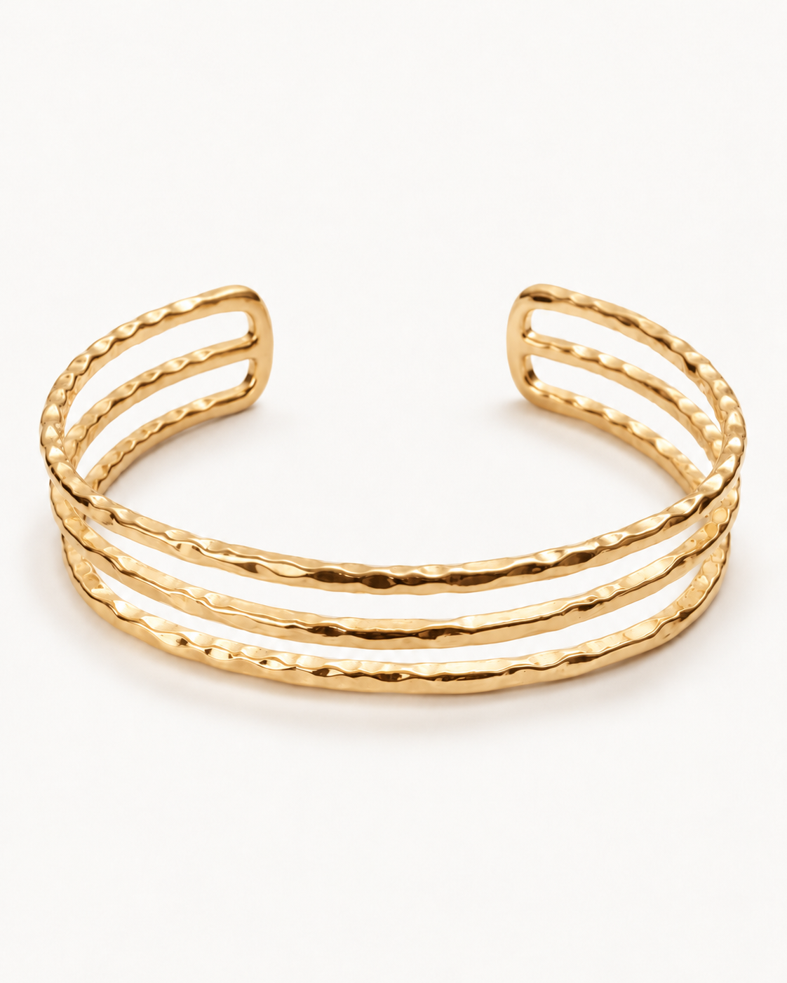 Triple Hammered Cuff Bracelet