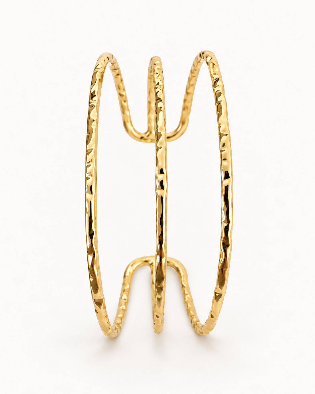 Effie Bundle- Triple Hammered Cuff, Hammered vintage Bracelet