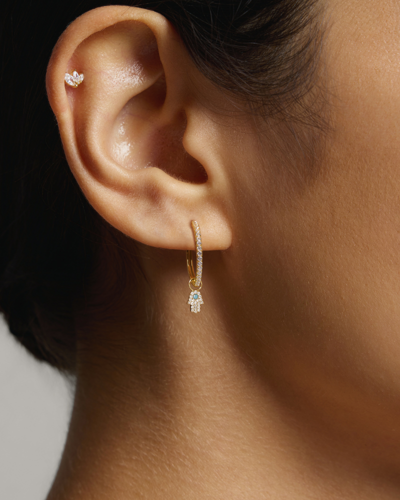 Hand Pavé Hoops - Statement