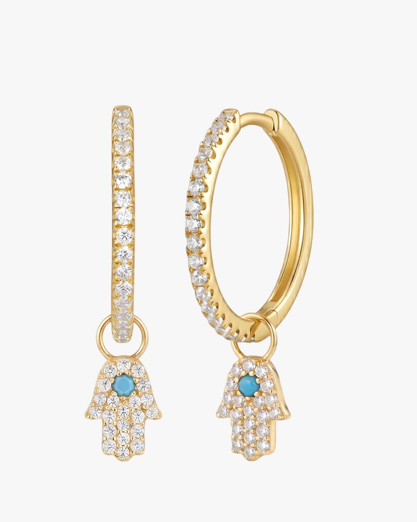 Hand Pavé Hoops - Statement