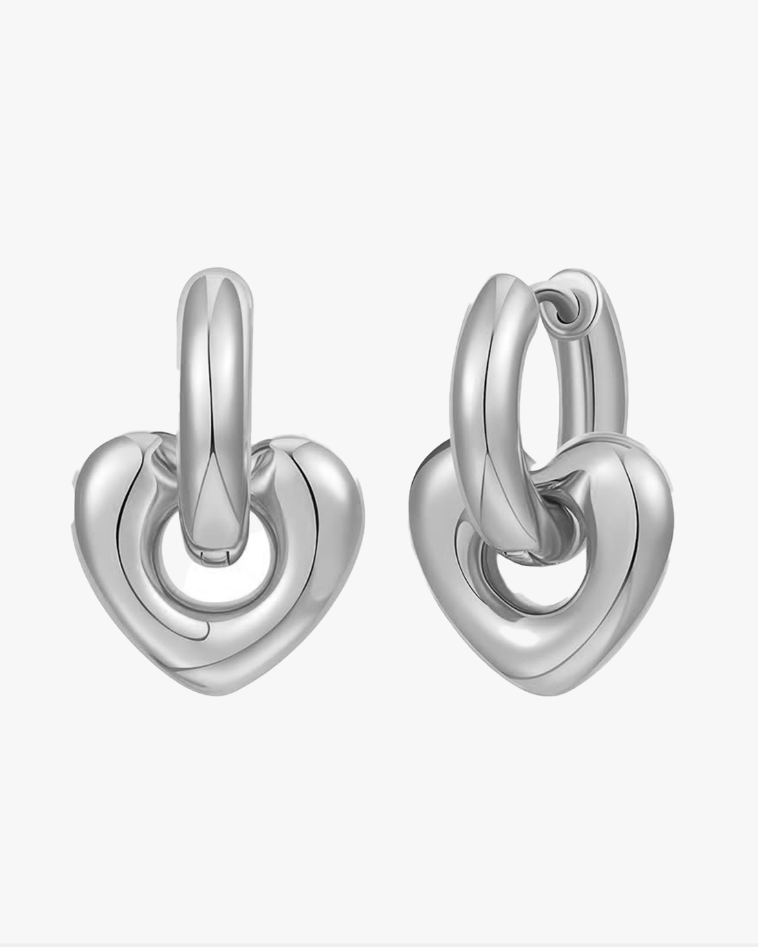 Bundle Silver - Freshwater Pearl Hoop, Heart Hoop, Oval Hoops