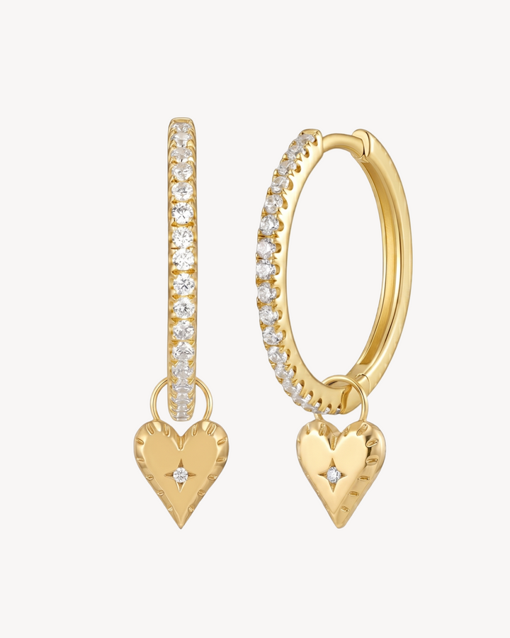 Heart Pavé Hoops - Statement