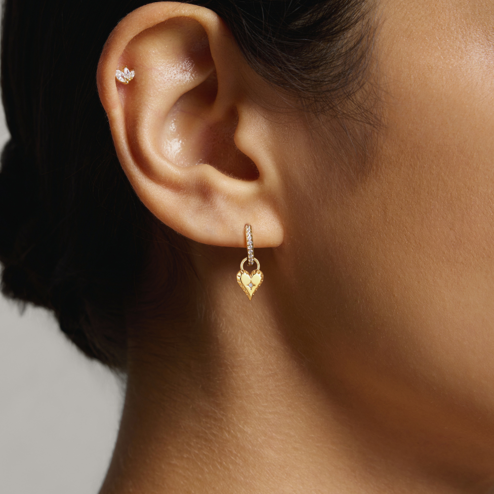 Heart Pavé Hoops