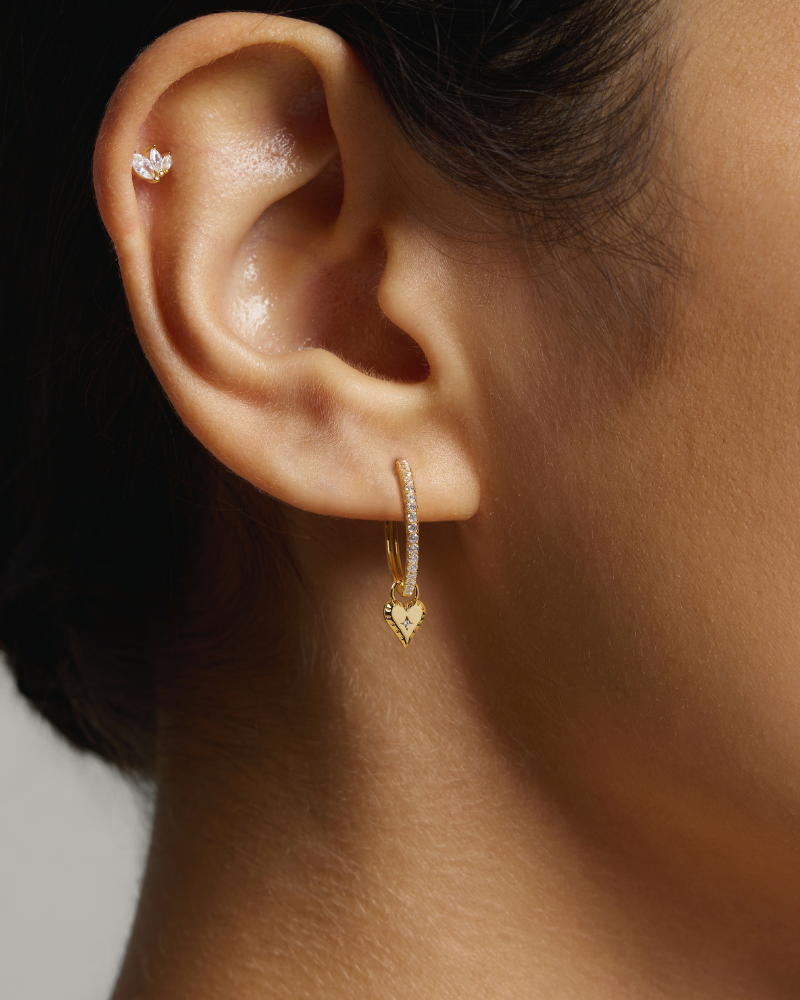 Heart Pavé Hoops - Statement