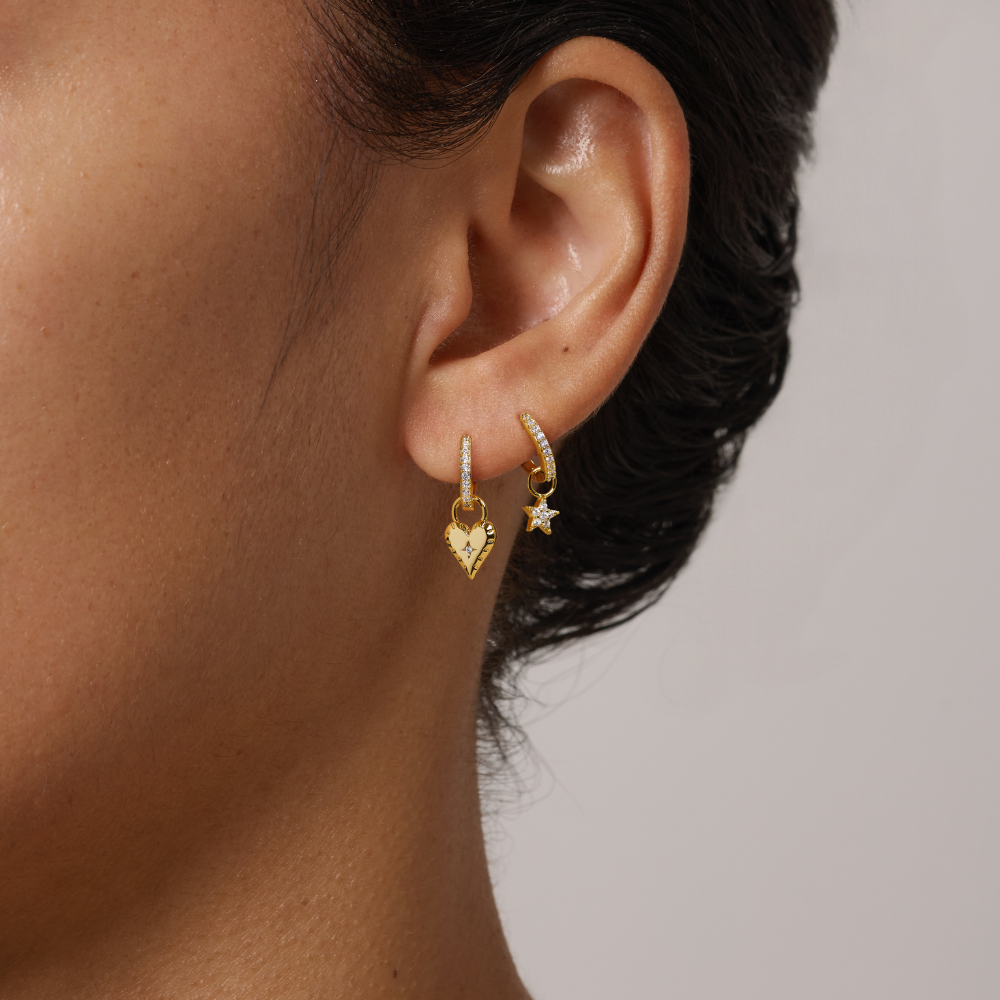 Heart Pavé Hoops