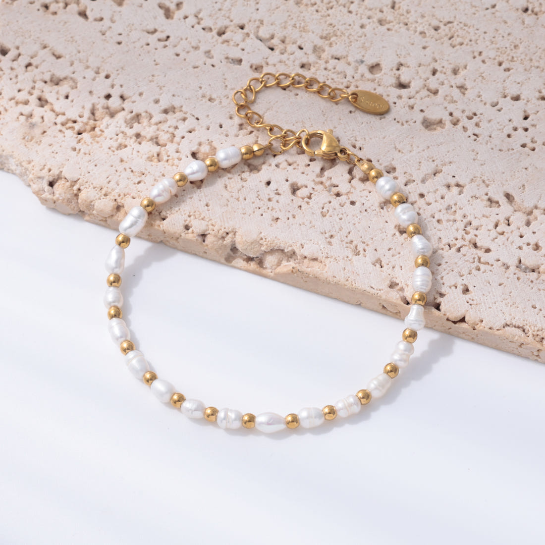 Bundle 9- Hammered Gold Cuff, Freshwater Pearl Hoop, Freshwater Pearl BRC