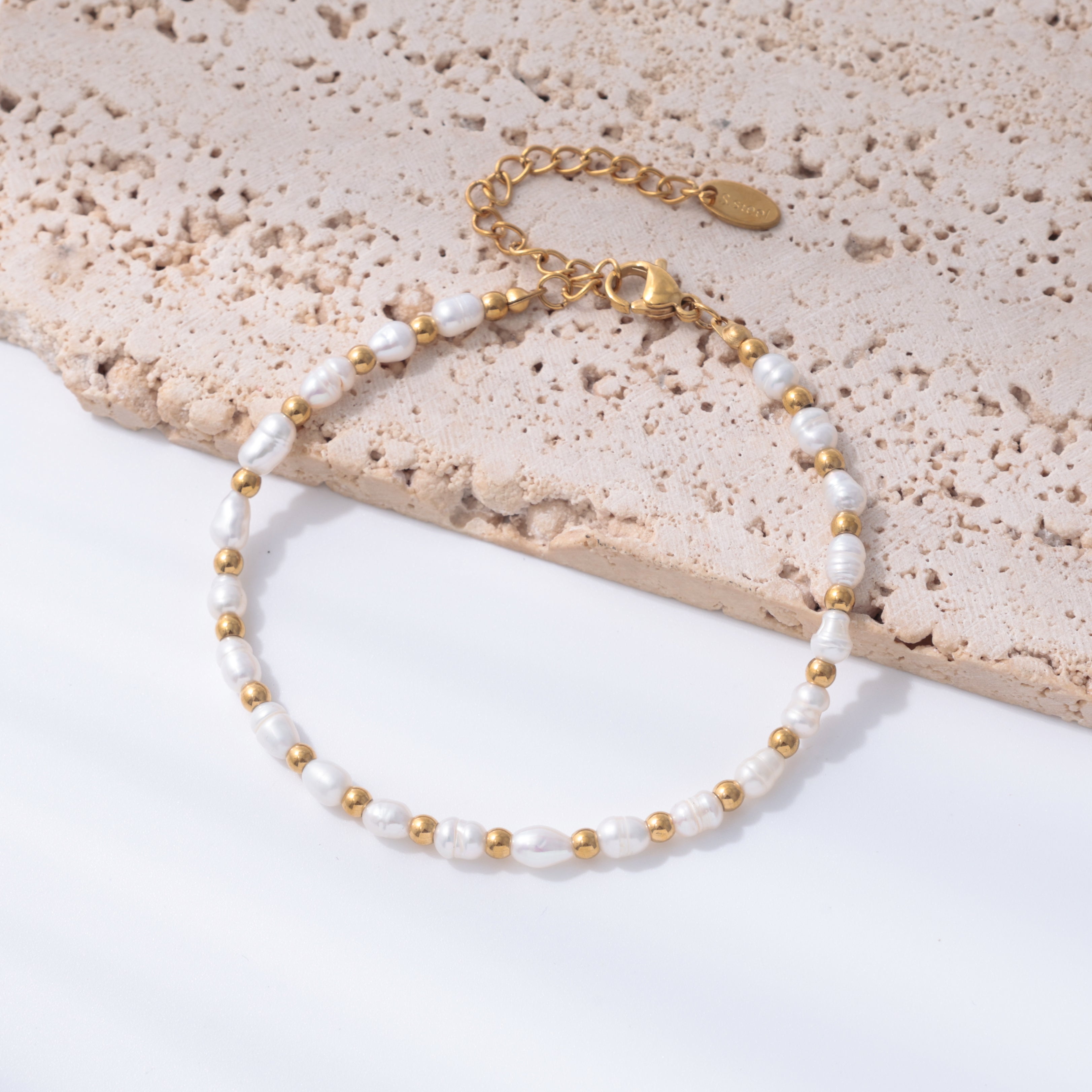 Bundle 9- Hammered Gold Cuff, Freshwater Pearl Hoop, Freshwater Pearl BRC