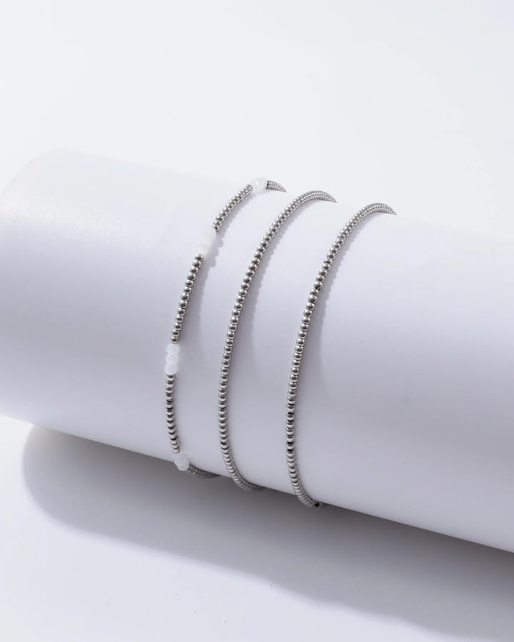 Ball Bracelet Moonstone- set of 3